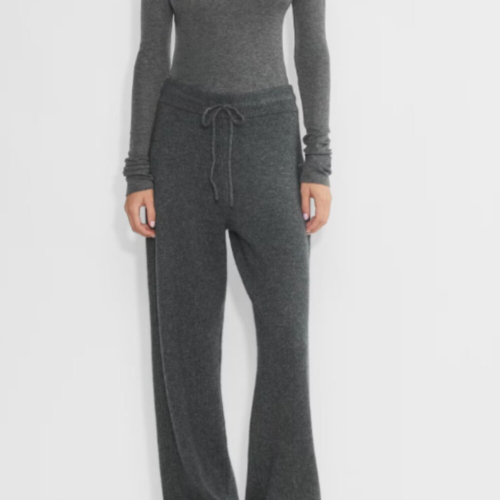 Babaton 100% Cashmere Charcoal straight leg pants